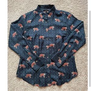 J. Crew Women’s Tiger Print Silk Twill Button-Up
Size: 6